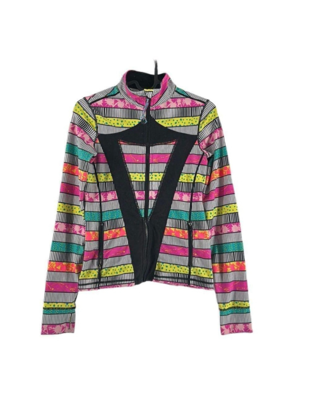 Ivivva by Lululemon Girls Multicolor Stride Jacket bright neon gymnastics sz 12